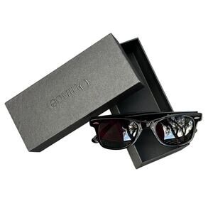 Quince Walker Polarized Acetate Sunglasses in Black with Green Lens Wide